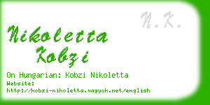 nikoletta kobzi business card